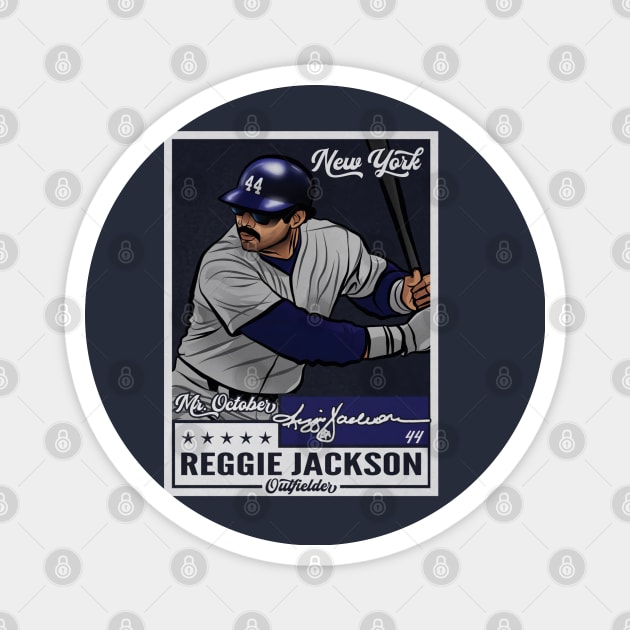 Reggie Jackson New York Y Throwback Card Magnet by ganisfarhan